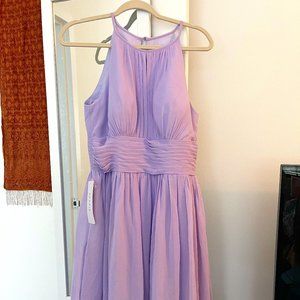 Azazie Siobhan bridesmaid dress Chiffon Lilac size 10 NWT